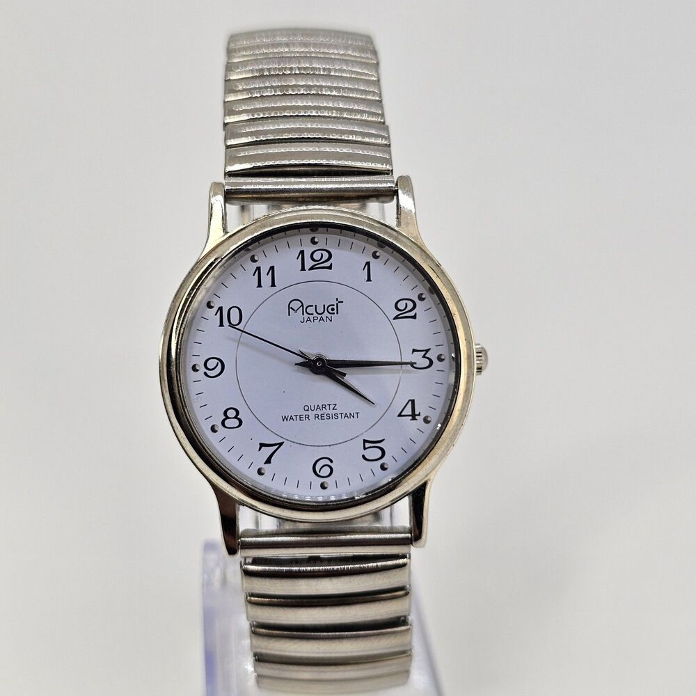33MM Women's Watch Gray Dial Gray Expandable Band 6" New Battery